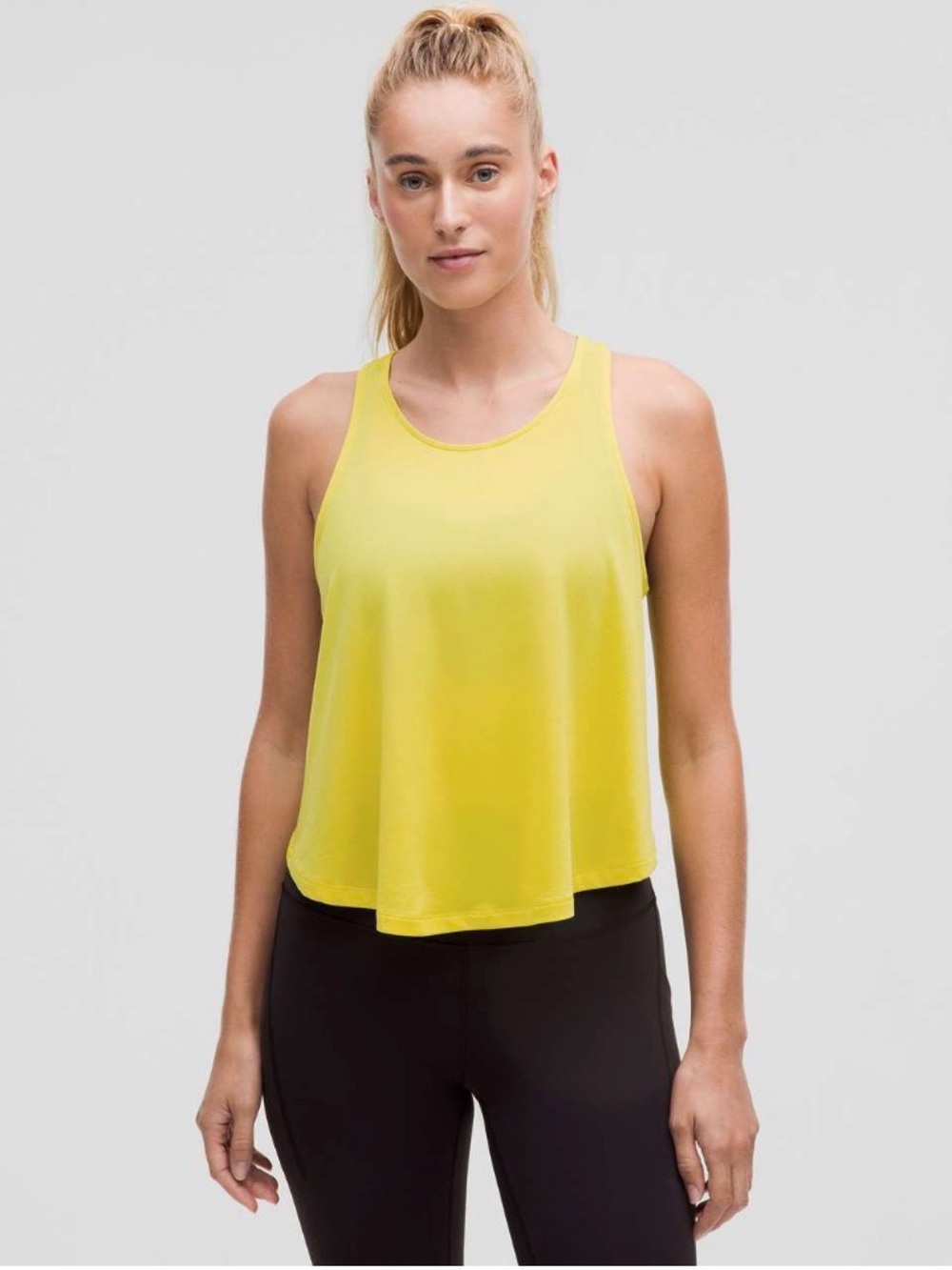 NWT Lululemon Lightweight Training Racerback Tank Top Size 12 Yellow Serpentine